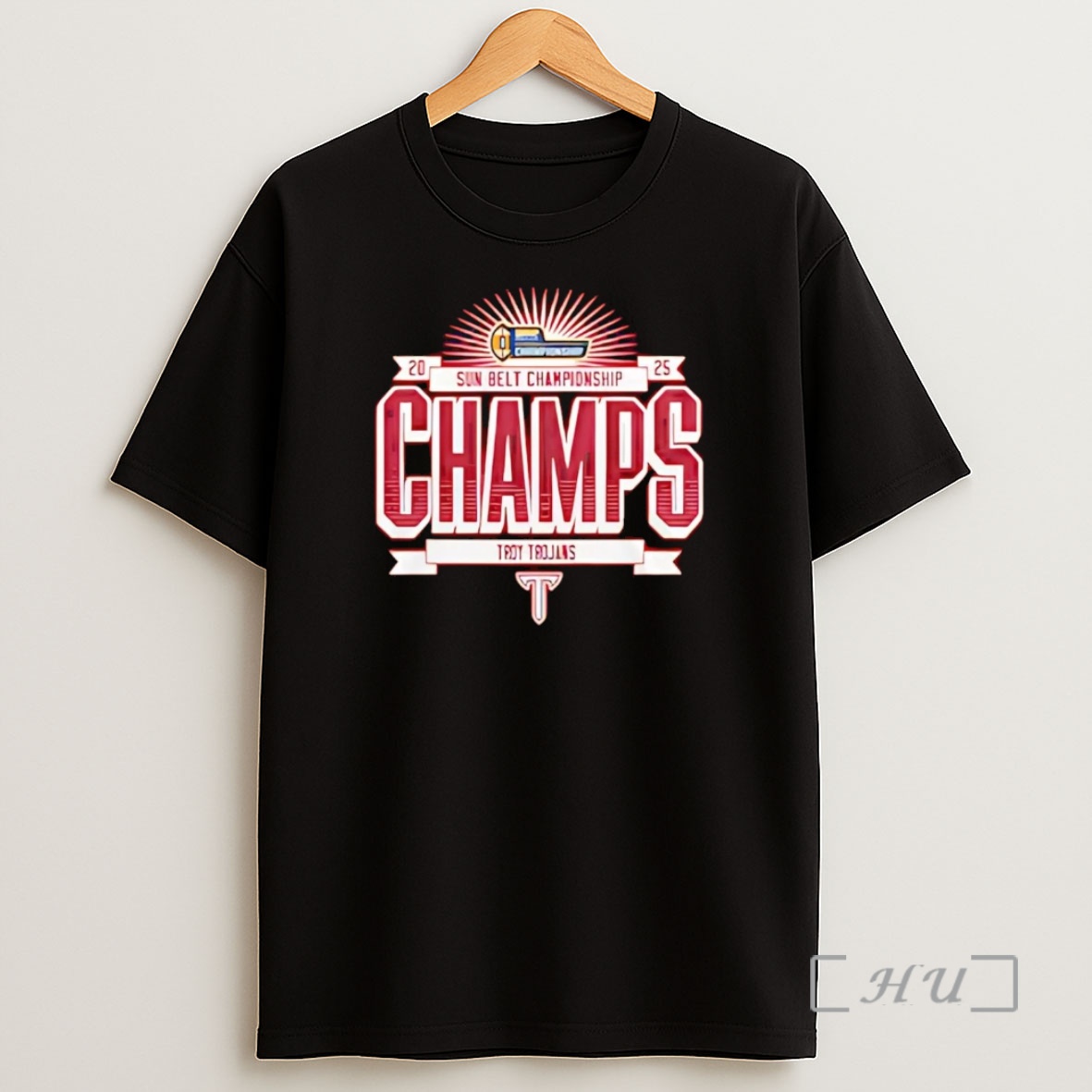 Officials Troy Football 2025 Sun Belt Championship 2 Sided Premium Shirt Sweatshirt Tee