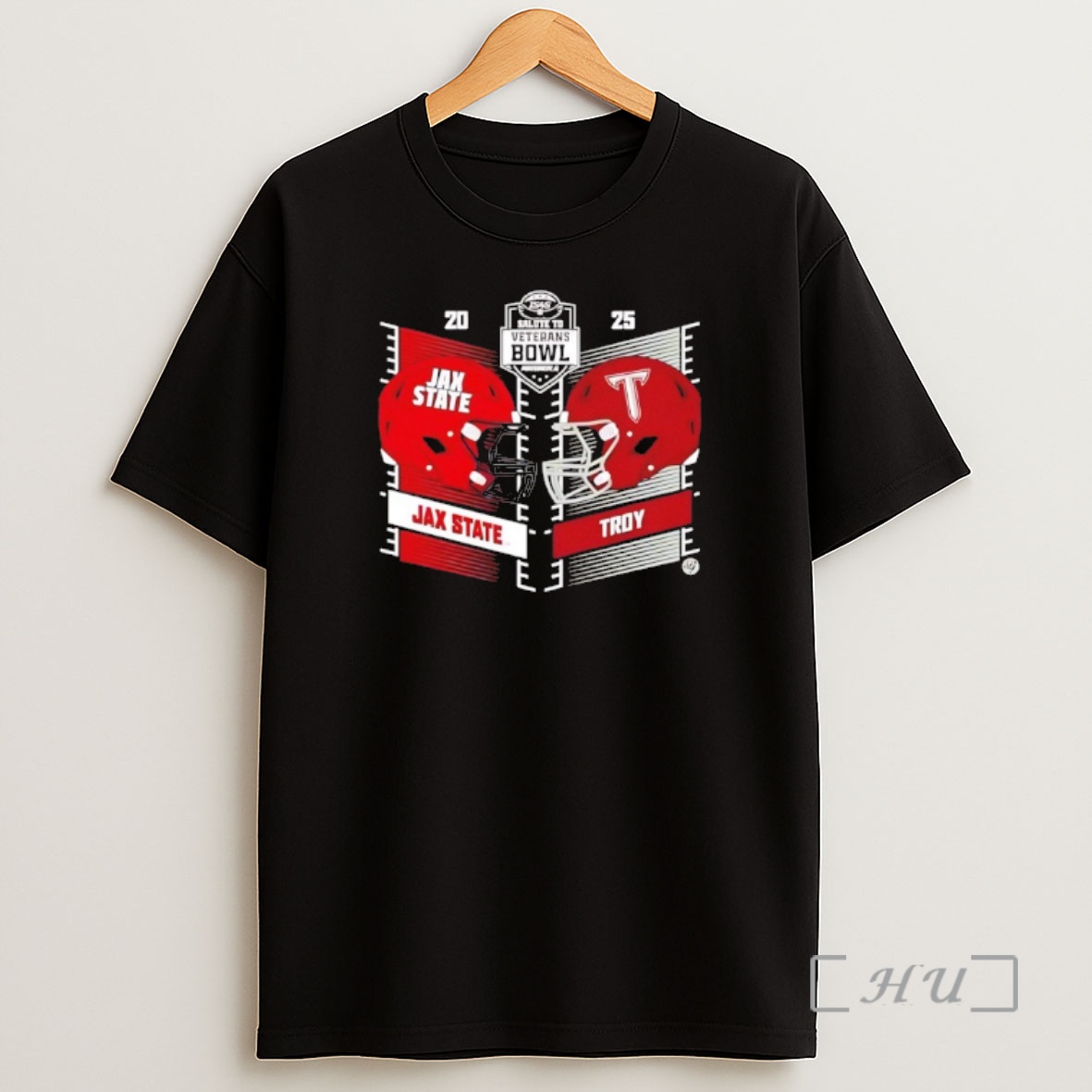 Officials Troy Trojans Vs Jacksonville State Gamecocks 2025 Salute To Veterans Bowl Matchup Helmet Shirt Sweatshirt Tee