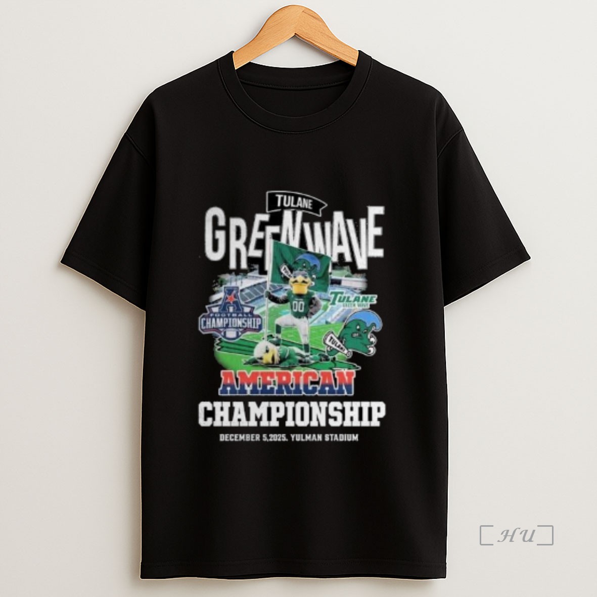 Officials Tulane Green Wave American Championship December 5 2025 Yulman Stadium Circle Black Premium Shirt Sweatshirt Tee