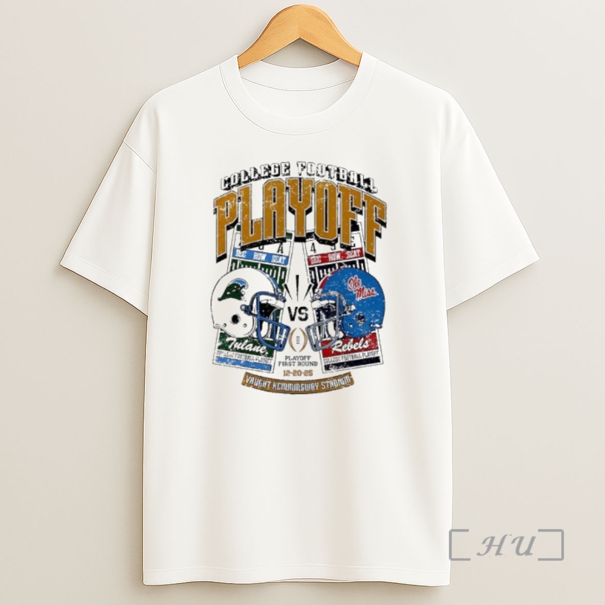 Officials Tulane Green Wave Vs Ole Miss Rebels 2025 College Football Playoff Vaught Hemingway Stadium Shirt Sweatshirt Tee