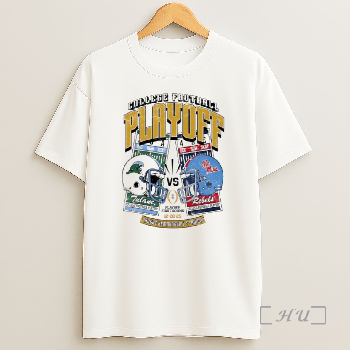 Officials Tulane Vs Ole Miss 2025 College Football Playoff Helmet Ticket Shirt Sweatshirt Tee