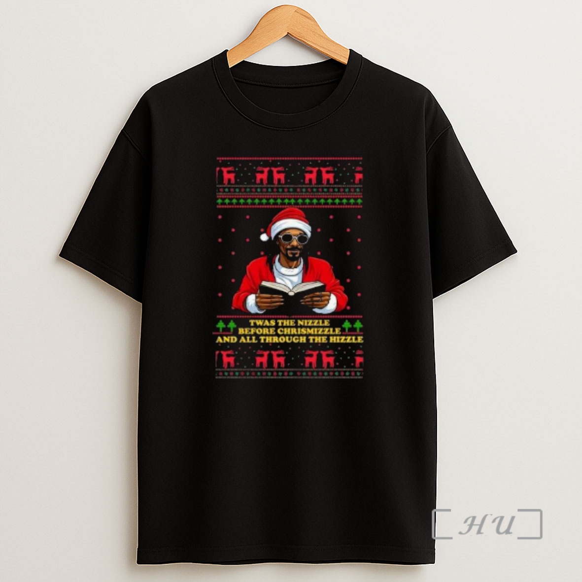 Officials Twas The Nizzle Before Christmizzle And All Through The Hizzle Ugly Christmas Circle Black Premium Shirt Sweatshirt Tee