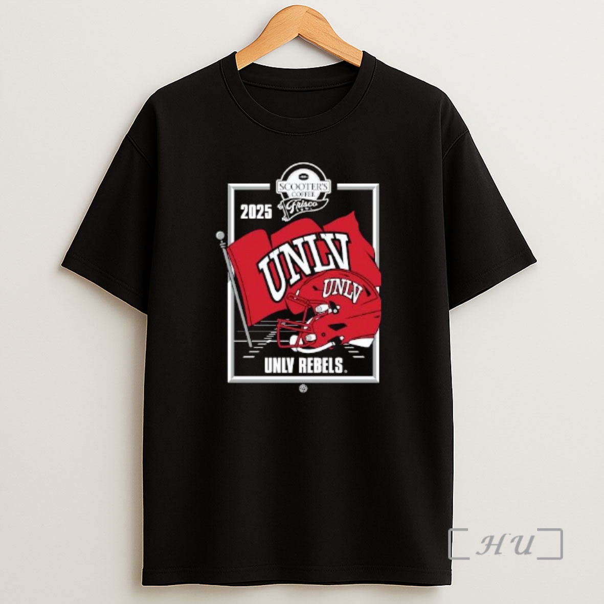Officials Unlv Rebels 2025 Scooters Coffee Frisco Bowl Helmet Logo Circle Black Shirt Sweatshirt Tee
