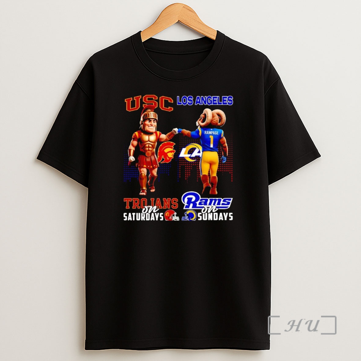 Officials Usc Trojans On Saturdays Los Angeles Rams On Sundays Mascot Premium Shirt Sweatshirt Tee