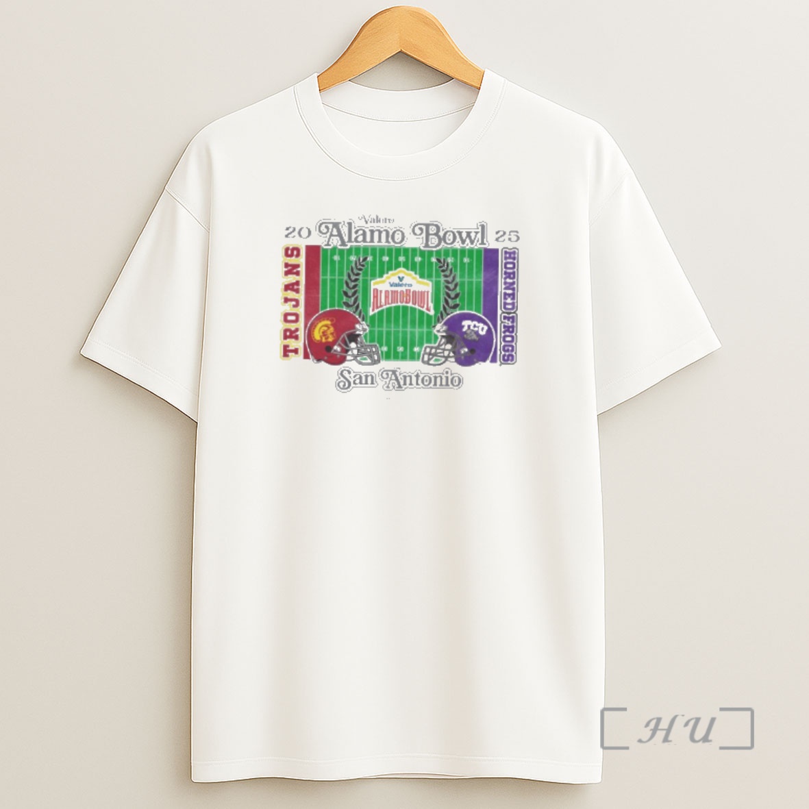 Officials Usc Trojans Vs Tcu Horned Frogs 2025 Valero Alamo Bowl Helmet To Helmet Premium Shirt Sweatshirt Tee