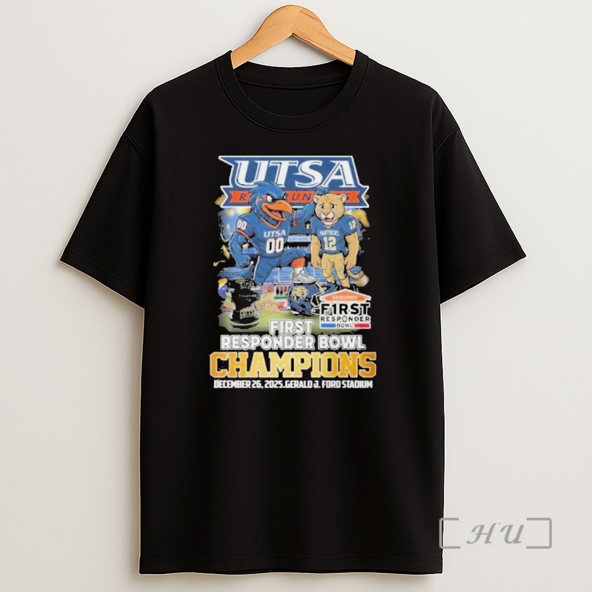 Officials Utsa Roadrunners 2025 Champions First Responder Bowl Mascot Shirt Sweatshirt Tee