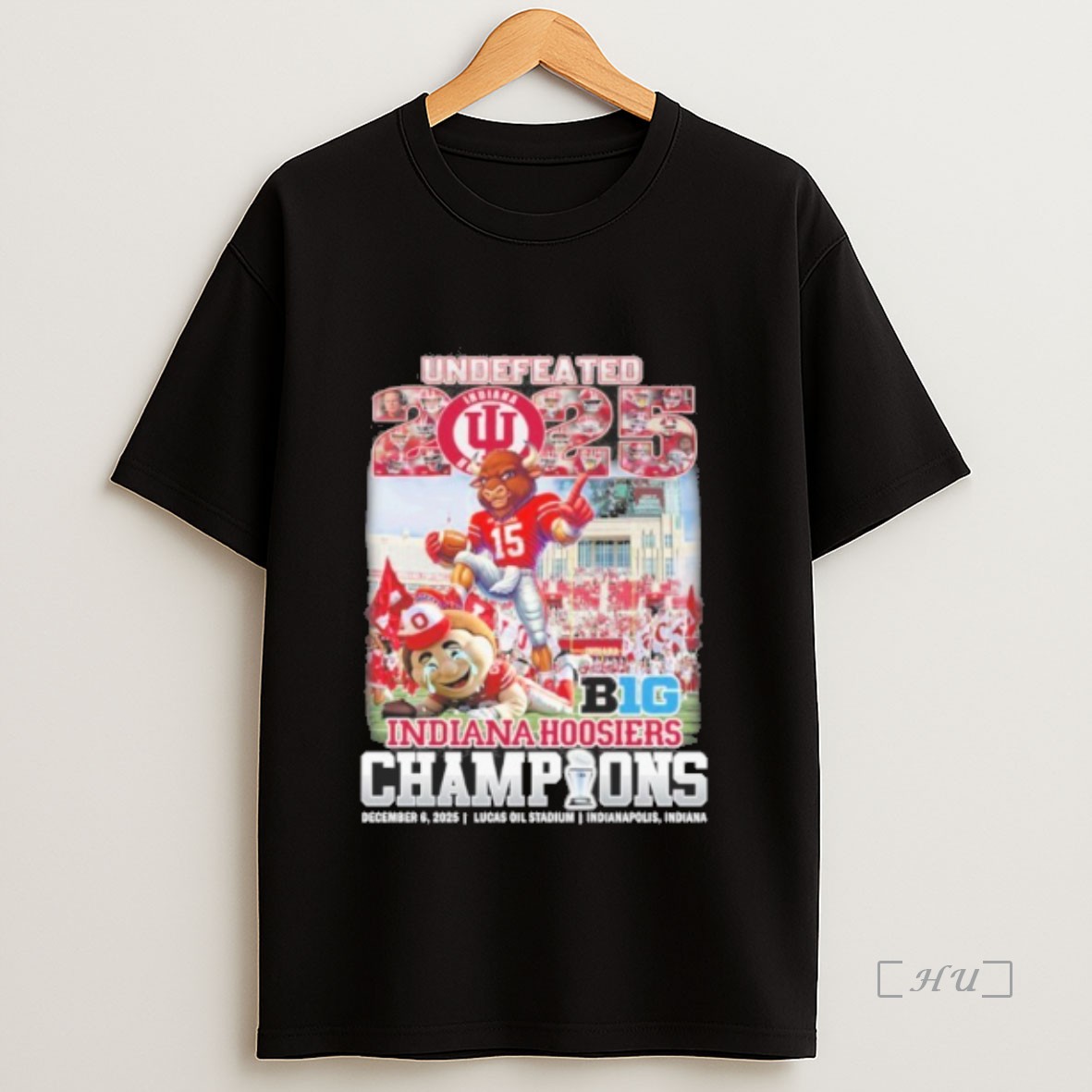 Officials Undefeated 2025 Indiana Hoosiers Champions December 6 2025 Lucas Oil Stadium Indianapolis Indiana Premium Shirt Sweatshirt Tee