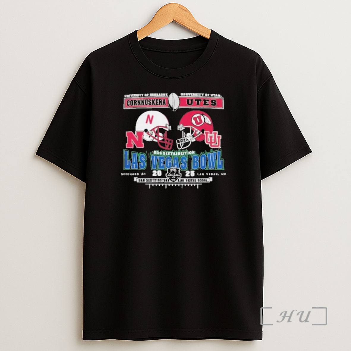Officials University Of Nebraska Vs University Of Utah 2025 Las Vegas Bowl Matchup Helmet Shirt Sweatshirt Tee
