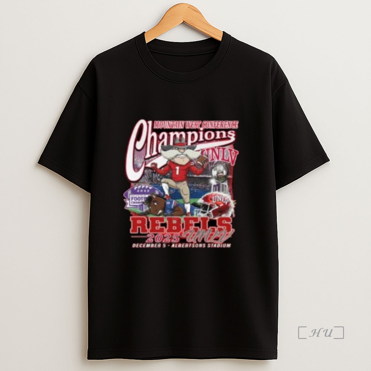 Officials Unlv Rebels 2025 Mountain West Conference Champions Mascot Circle Black Premium Shirt Sweatshirt Tee