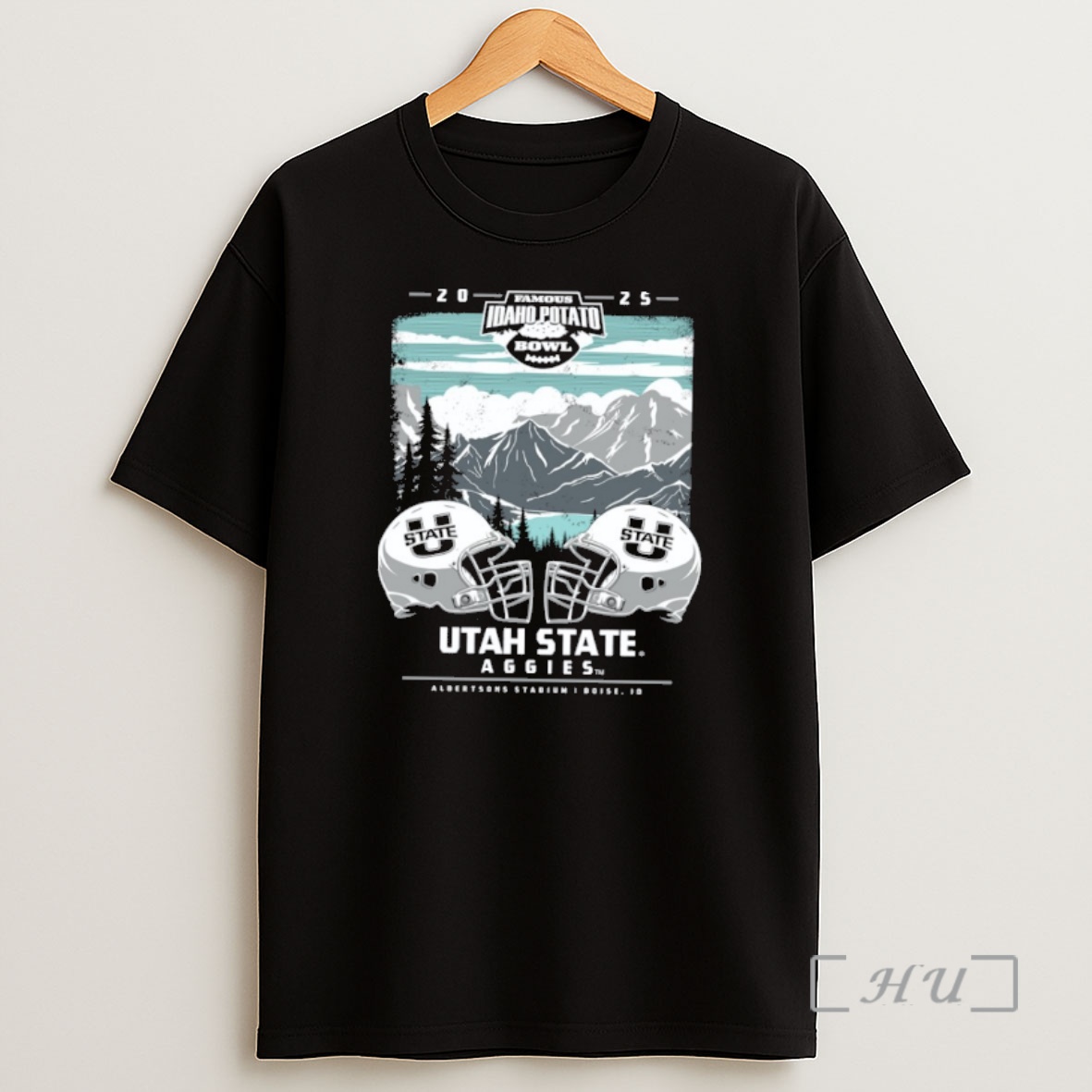 Officials Utah State Aggies 2025 Famous Idaho Potato Bowl Helmet Shirt Sweatshirt Tee