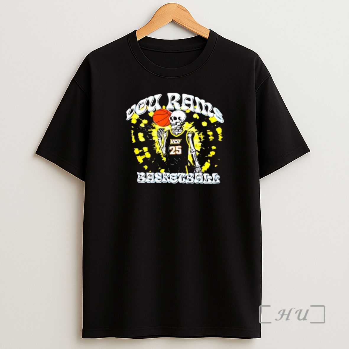 Officials Vcu Rams Basketball With A Skeleton Graphic Premium Shirt Sweatshirt Tee