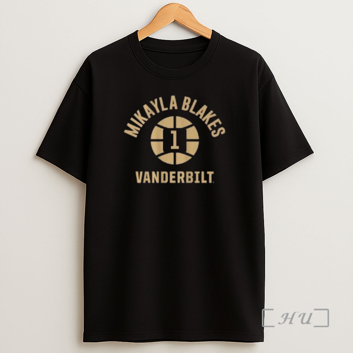Officials Vanderbilt Basketball Mikayla Blakes Name Number Ball Circle Black Shirt Sweatshirt Tee