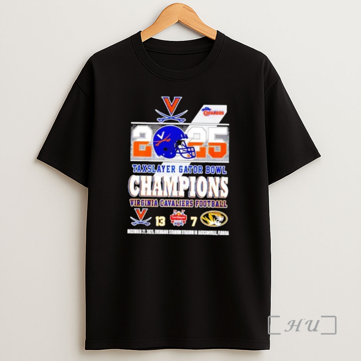 Officials Virginia Cavaliers 2025 Taxslayer Gator Bowl Champions Score Helmet Shirt Sweatshirt Tee