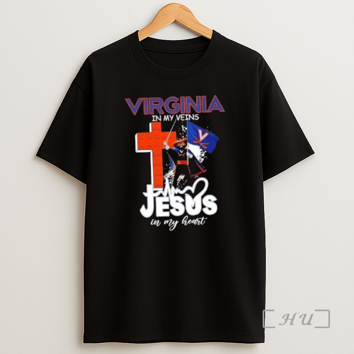 Officials Virginia Cavaliers Mascot Hold Flag In My Veins Jesus In My Heart Shirt Sweatshirt Tee