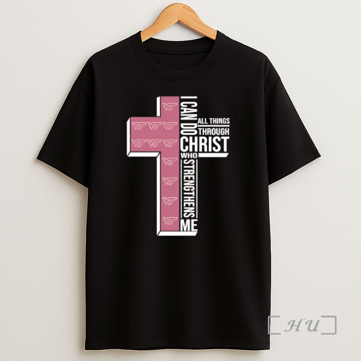 Officials Virginia Tech Hokies Cross I Can Do All Things Through Christ Who Strengthen Me Shirt Sweatshirt Tee
