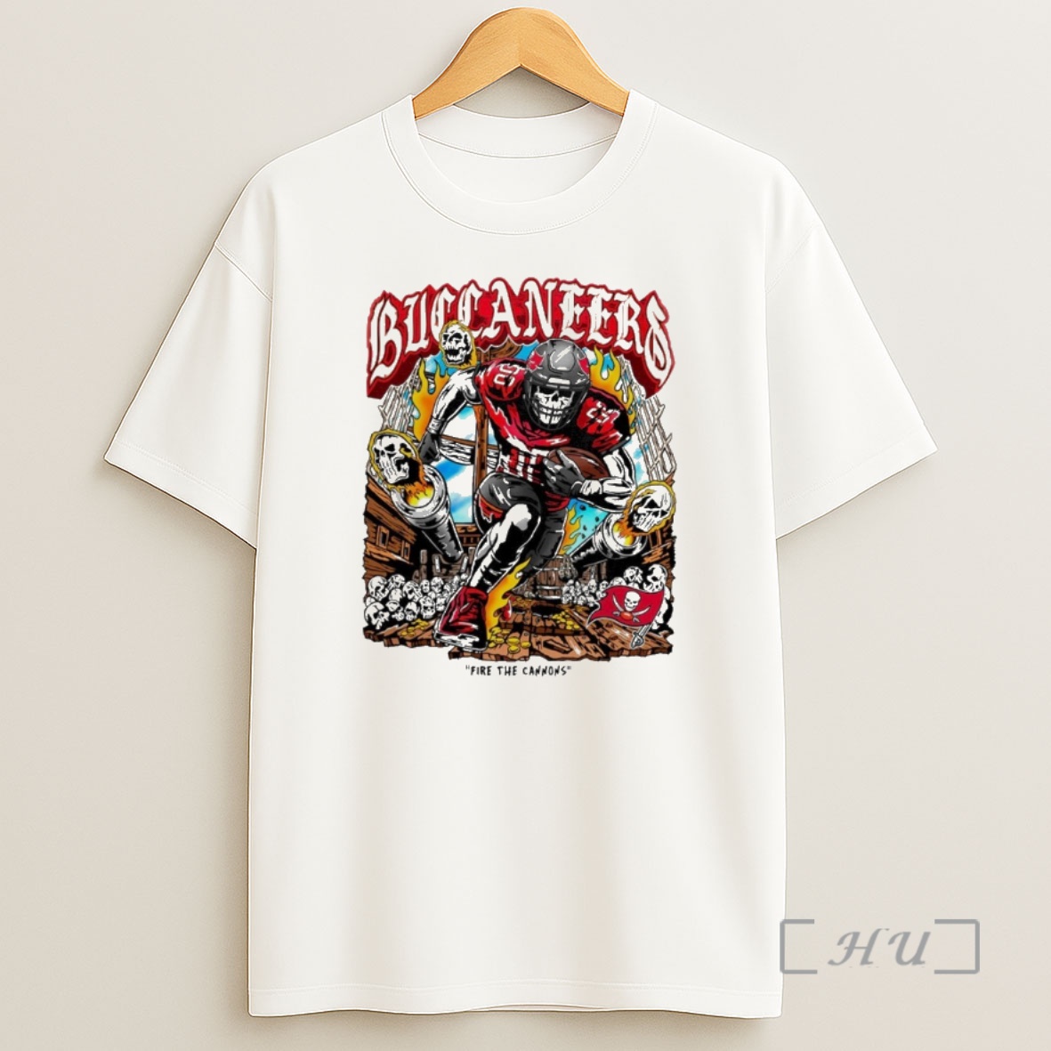 Officials Warren Lotas X Tampa Bay Buccaneers Fire The Cannons Skull Nfl Shirt Sweatshirt Tee