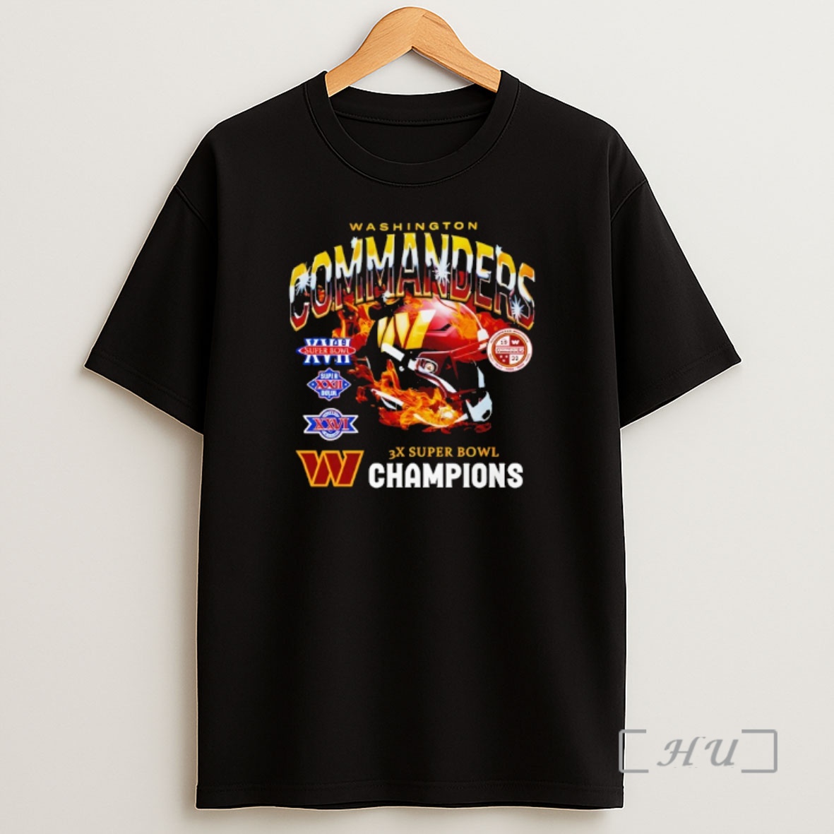 Officials Washington Commanders 3x Super Bowl World Champions Shirt Sweatshirt Tee