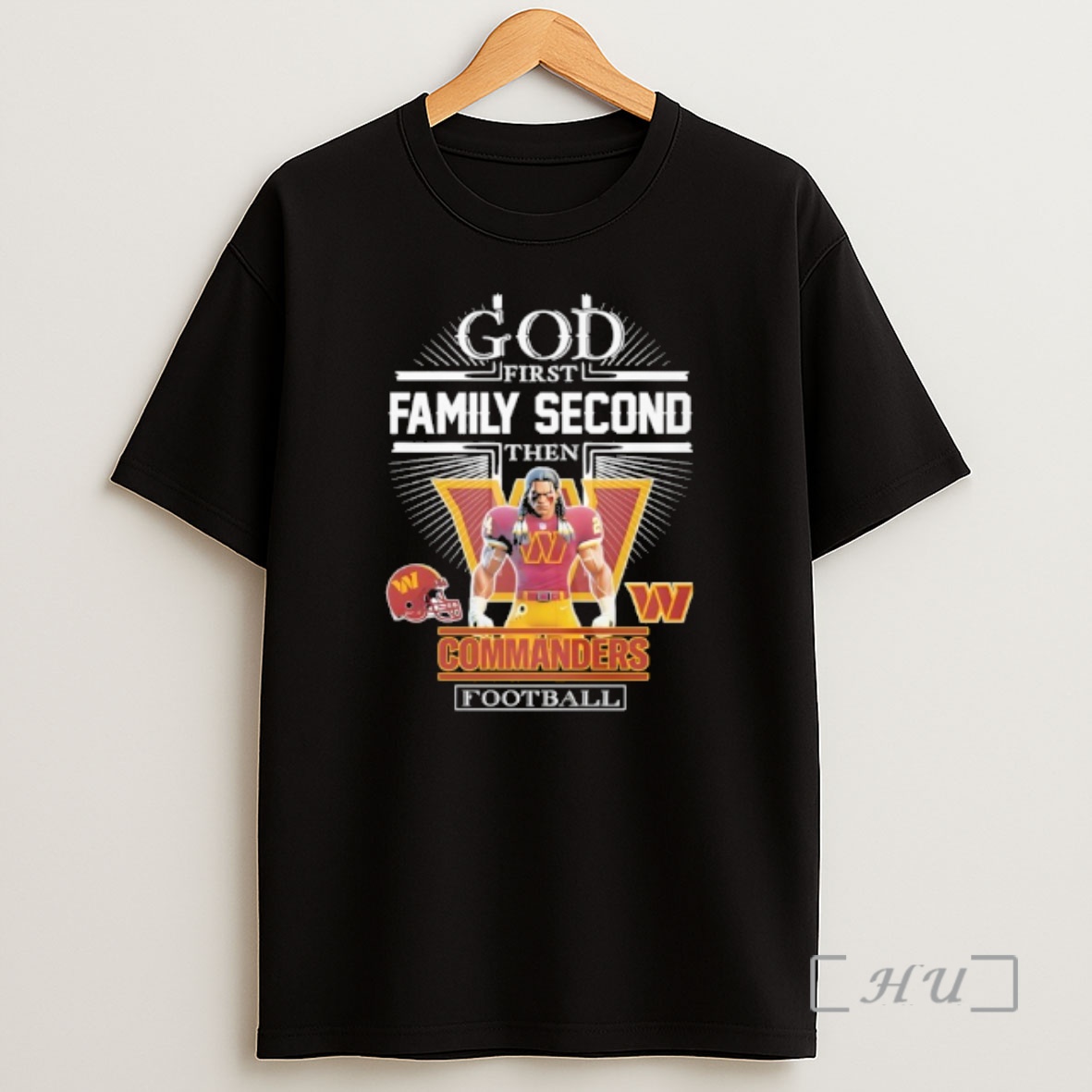 Officials Washington Commanders God First Family Second Then Mascot Shirt Sweatshirt Tee