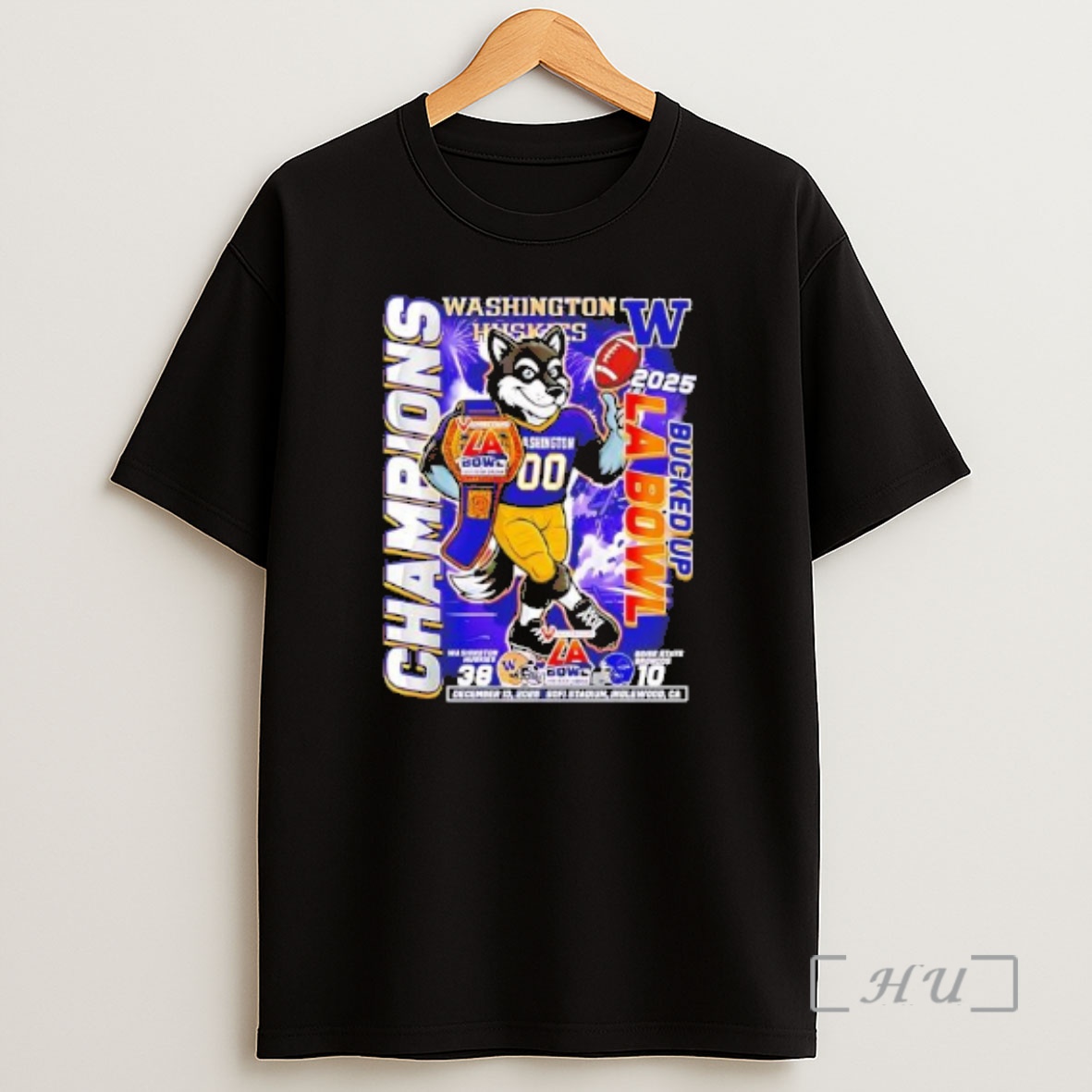 Officials Washington Huskies Bucked Up La Bowl Champions 2025 Mascot Shirt Sweatshirt Tee