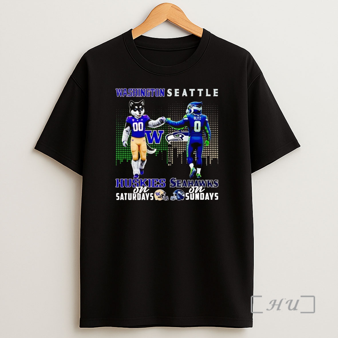 Officials Washington Huskies On Saturdays Seattle Seahawks On Sundays Mascot Premium Shirt Sweatshirt Tee