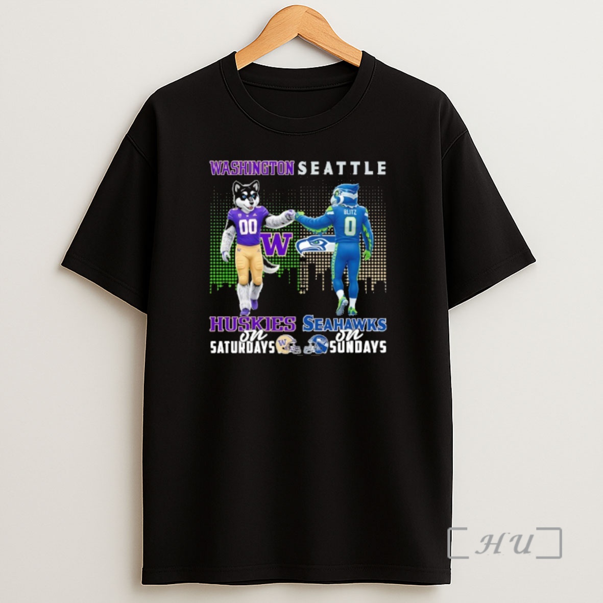 Officials Washington Huskies On Saturdays X Seattle Seahawks On Sundays Mascot Premium Shirt Sweatshirt Tee