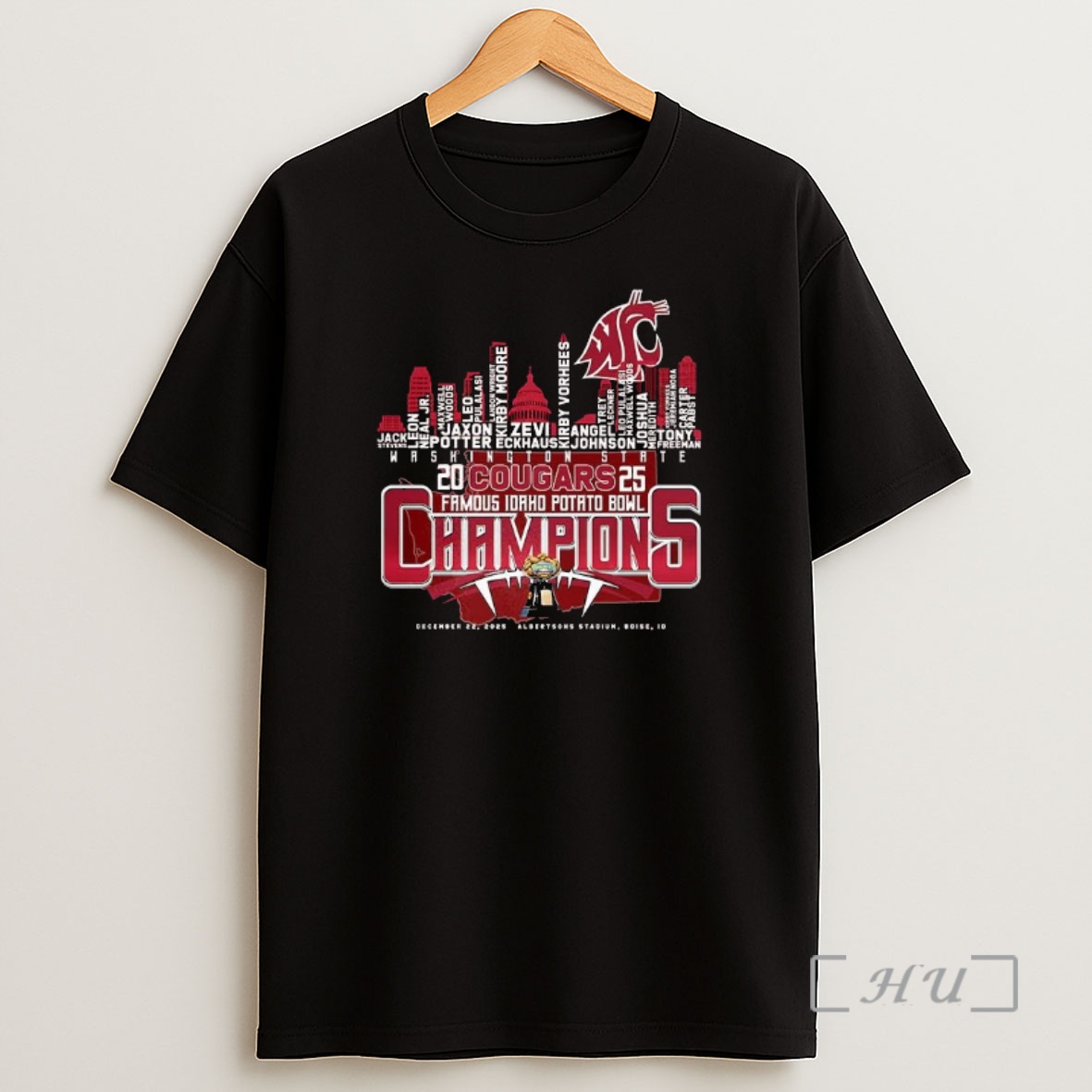 Officials Washington State Cougars Famous Idaho Potato Bowl Champions Shirt Sweatshirt Tee