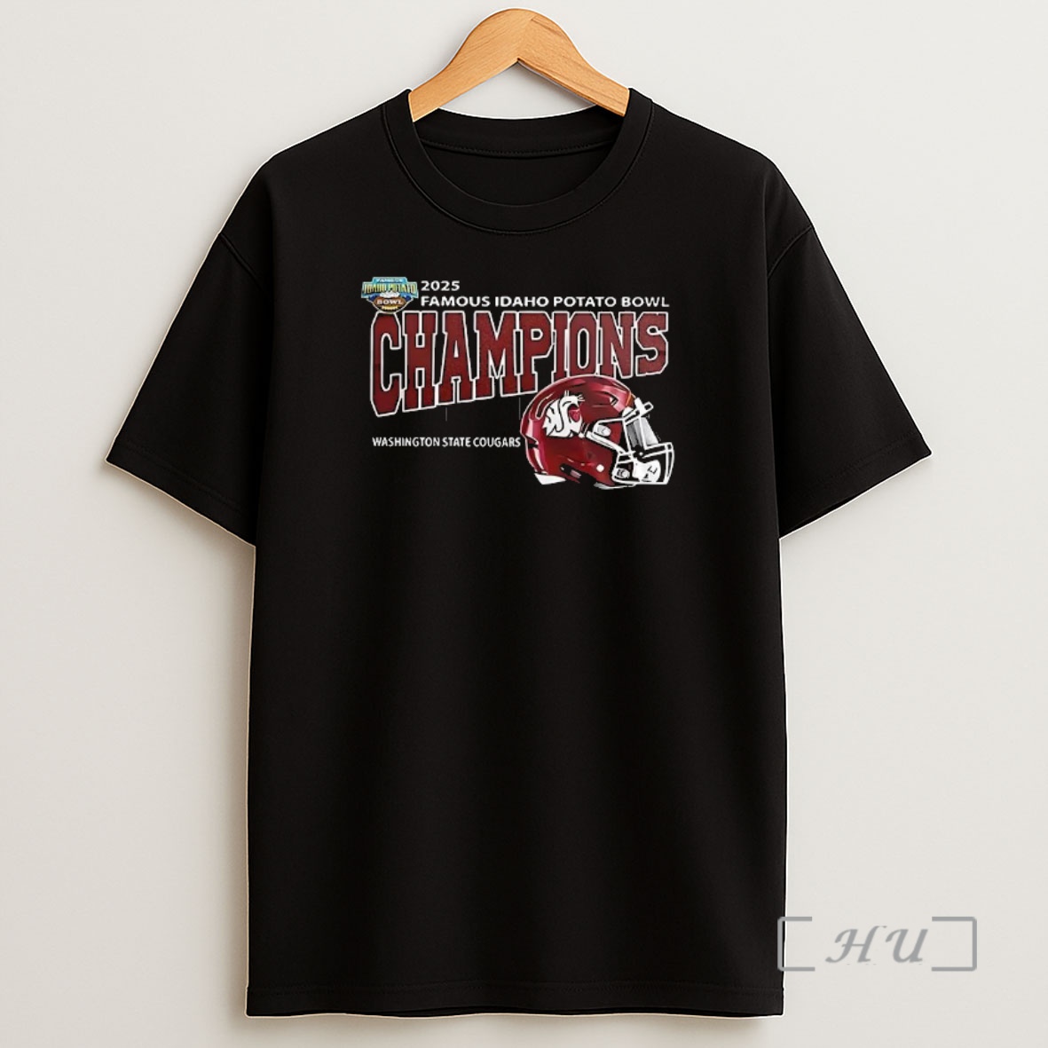 Officials Washington State Cougars Football 2025 Famous Idaho Potato Bowl Champions Helmet Shirt Sweatshirt Tee