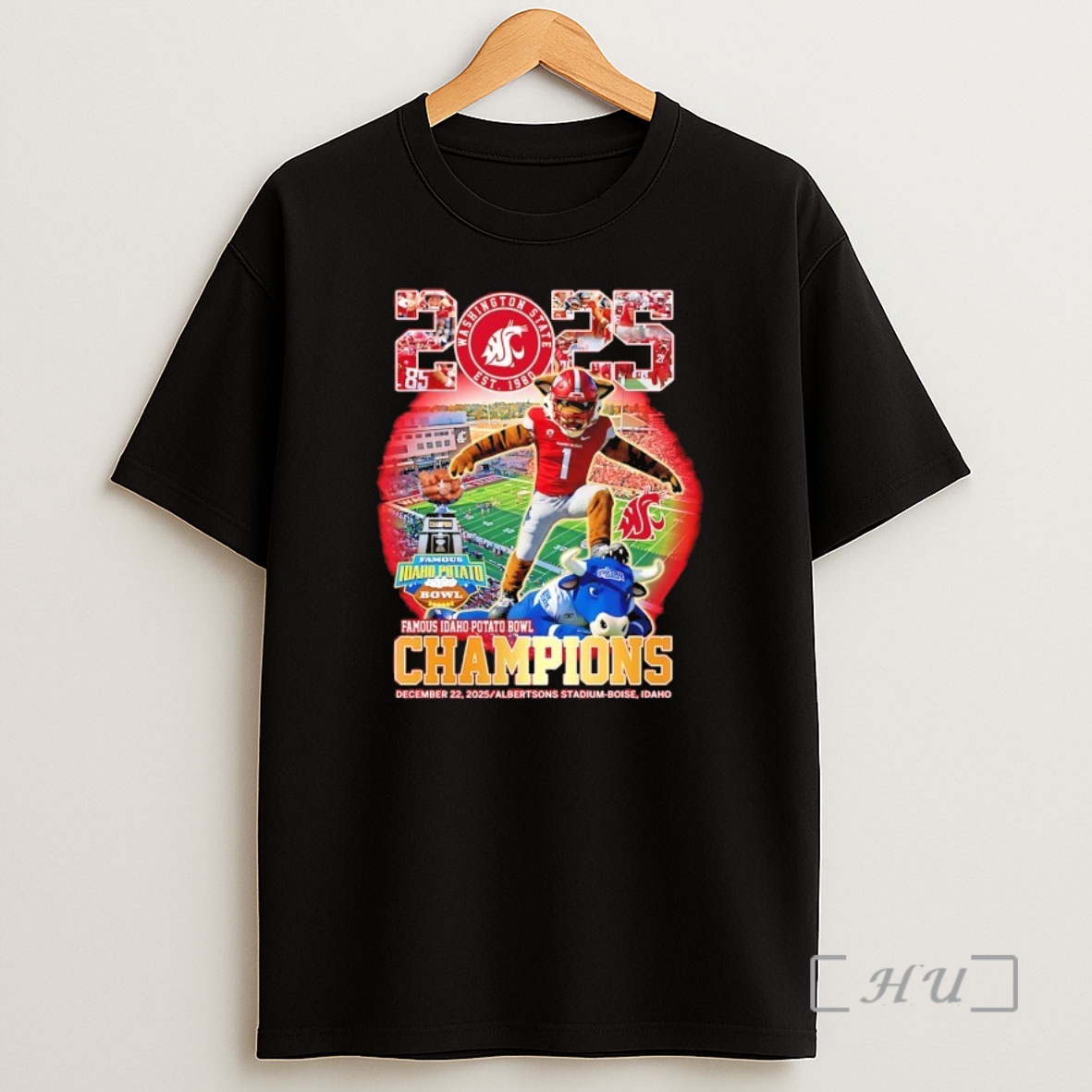 Officials Washington State Famous 2025 Idaho Potato Bowl Champions Mascot Shirt Sweatshirt Tee