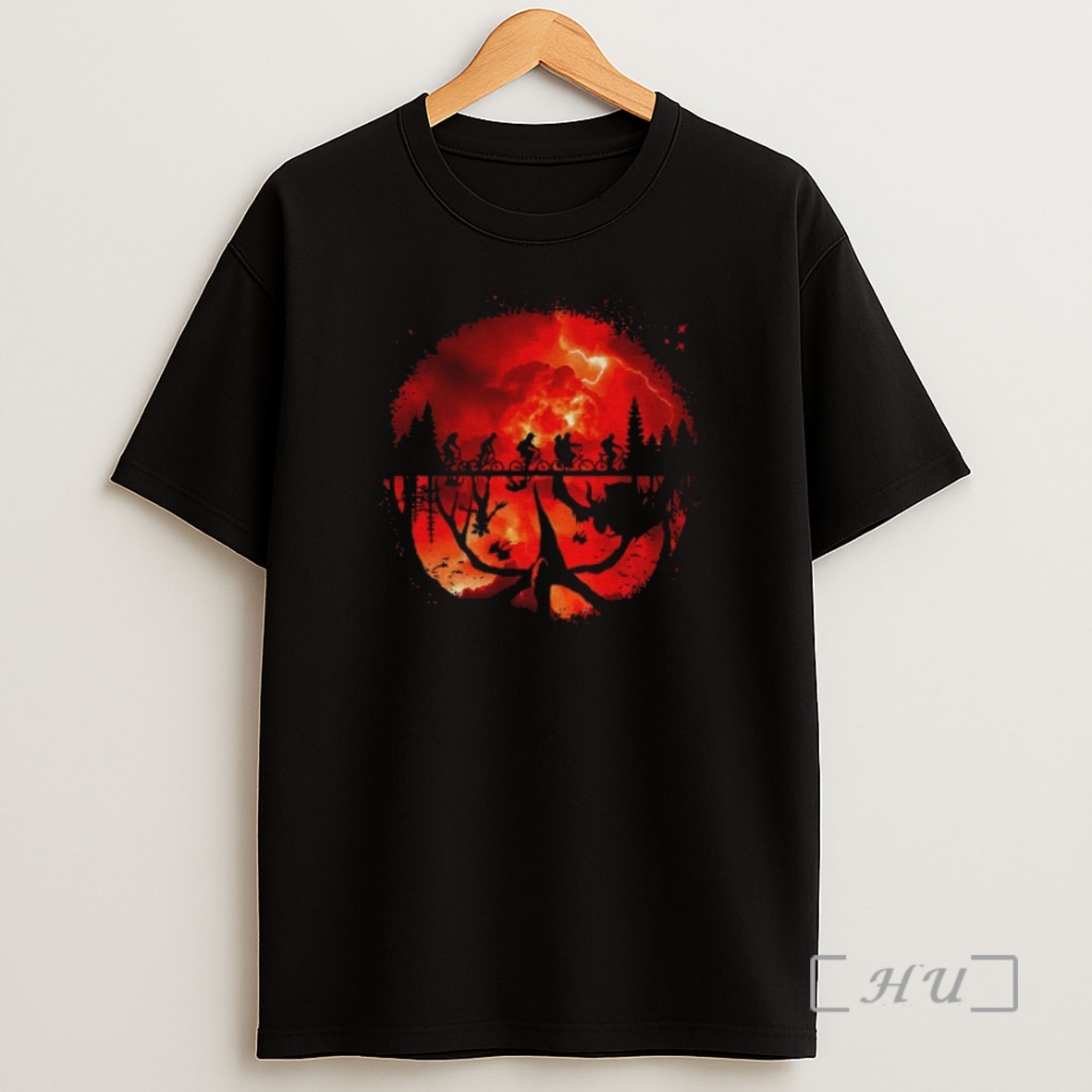 Officials Welcome To The Upside Down Silhouette Sunset 80s Horror Tv Show Premium Shirt Sweatshirt Tee
