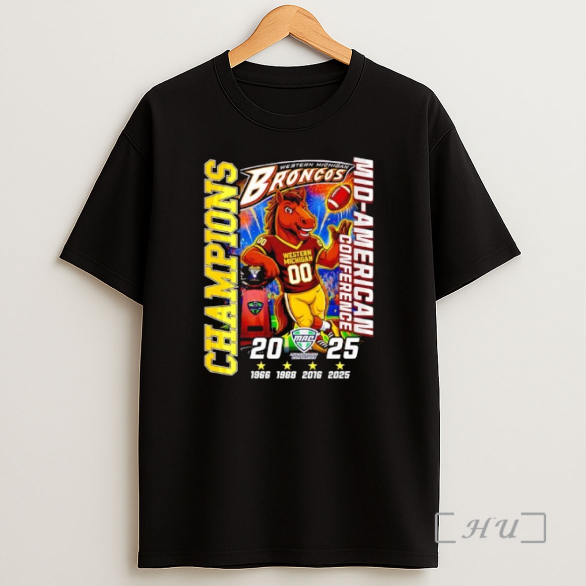 Officials Western Michigan Broncos 2025 Mid American Conference Champions Mascot Years Premium Shirt Sweatshirt Tee