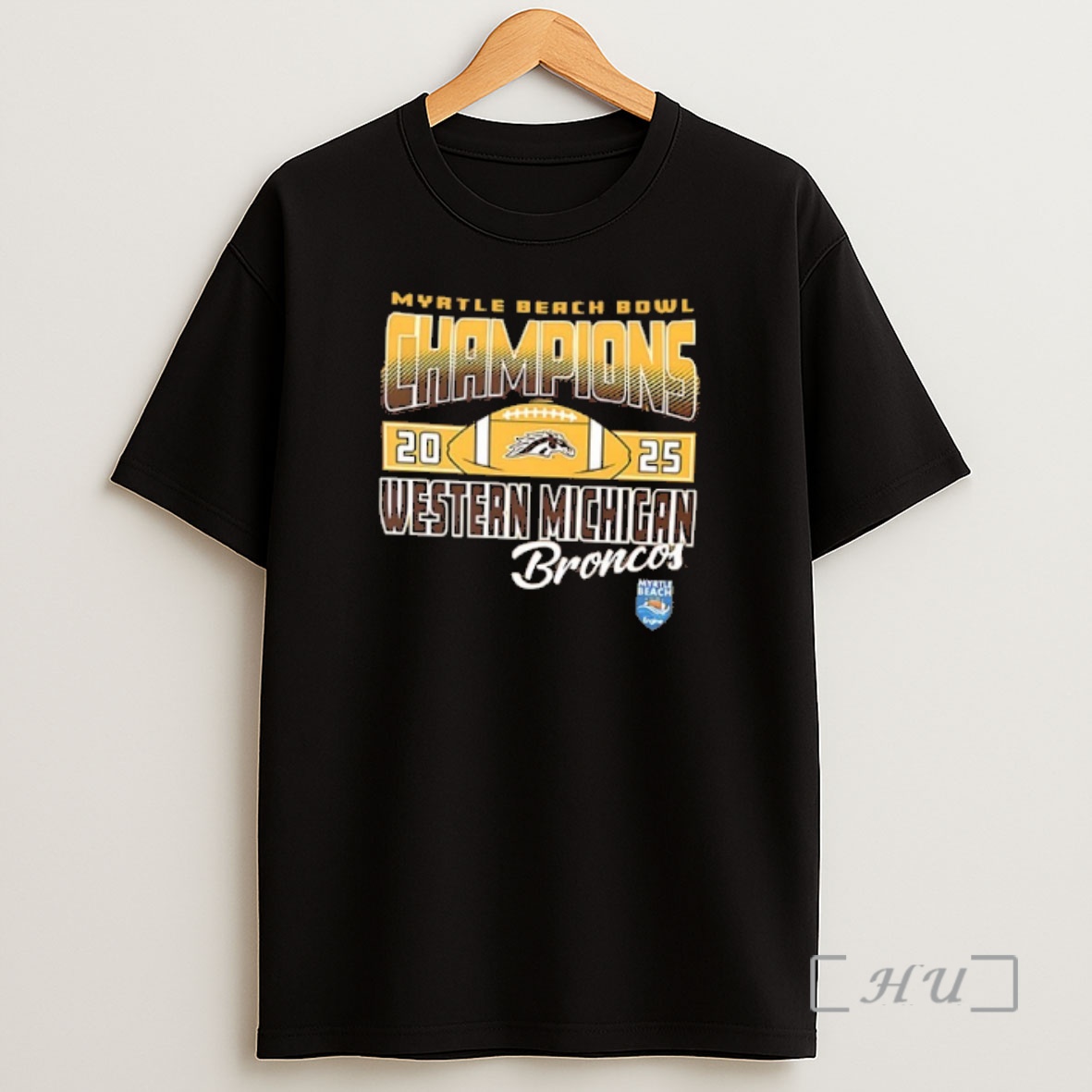 Officials Western Michigan Broncos 2025 Myrtle Beach Bowl Champions 2 Sided Shirt Sweatshirt Tee
