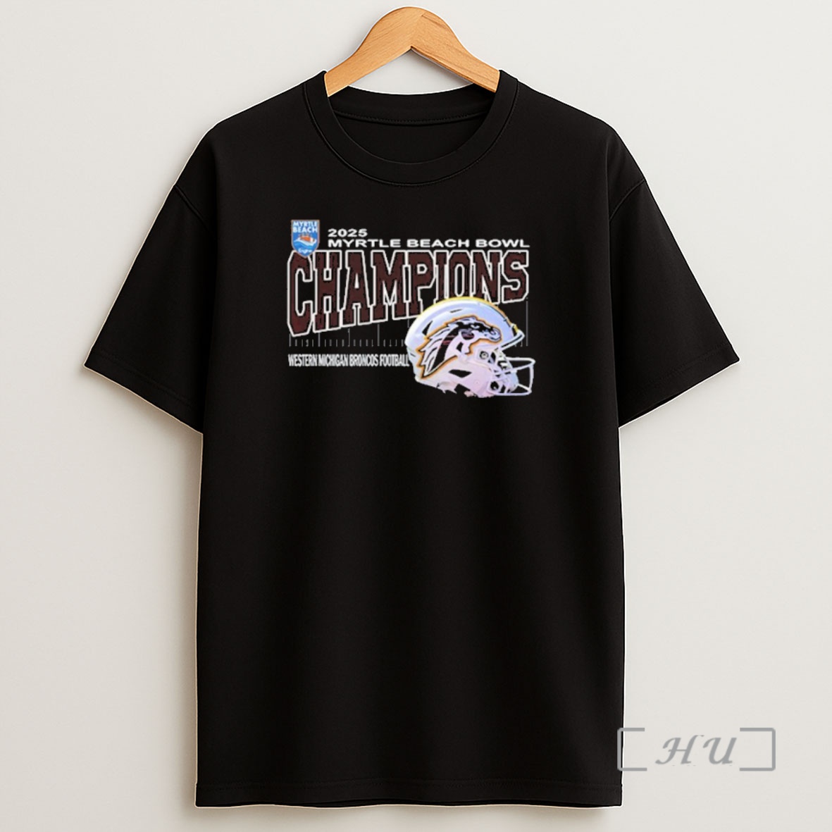 Officials Western Michigan Broncos Are Myrtle Beach Bowl Champions Helmet At Brooks Stadium Conway South Carolina On December 19th 2025 Shirt Sweatshirt Tee