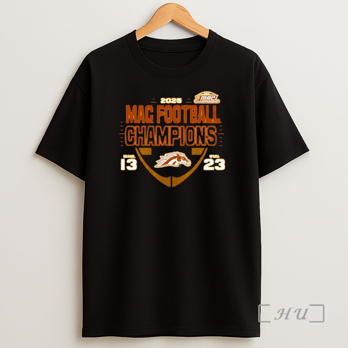 Officials Western Michigan Broncos Vs Miami Redhawks 2025 Mac Football Champions Score Shirt Sweatshirt Tee