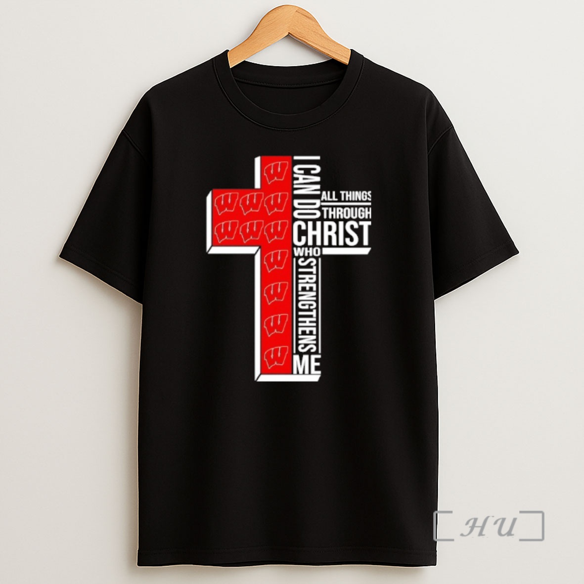 Officials Wisconsin Badgers Cross I Can Do All Things Through Christ Who Strengthen Me Shirt Sweatshirt Tee