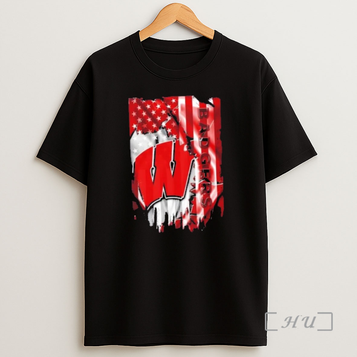 Officials Wisconsin Badgers Football X American Flag Shirt Sweatshirt Tee