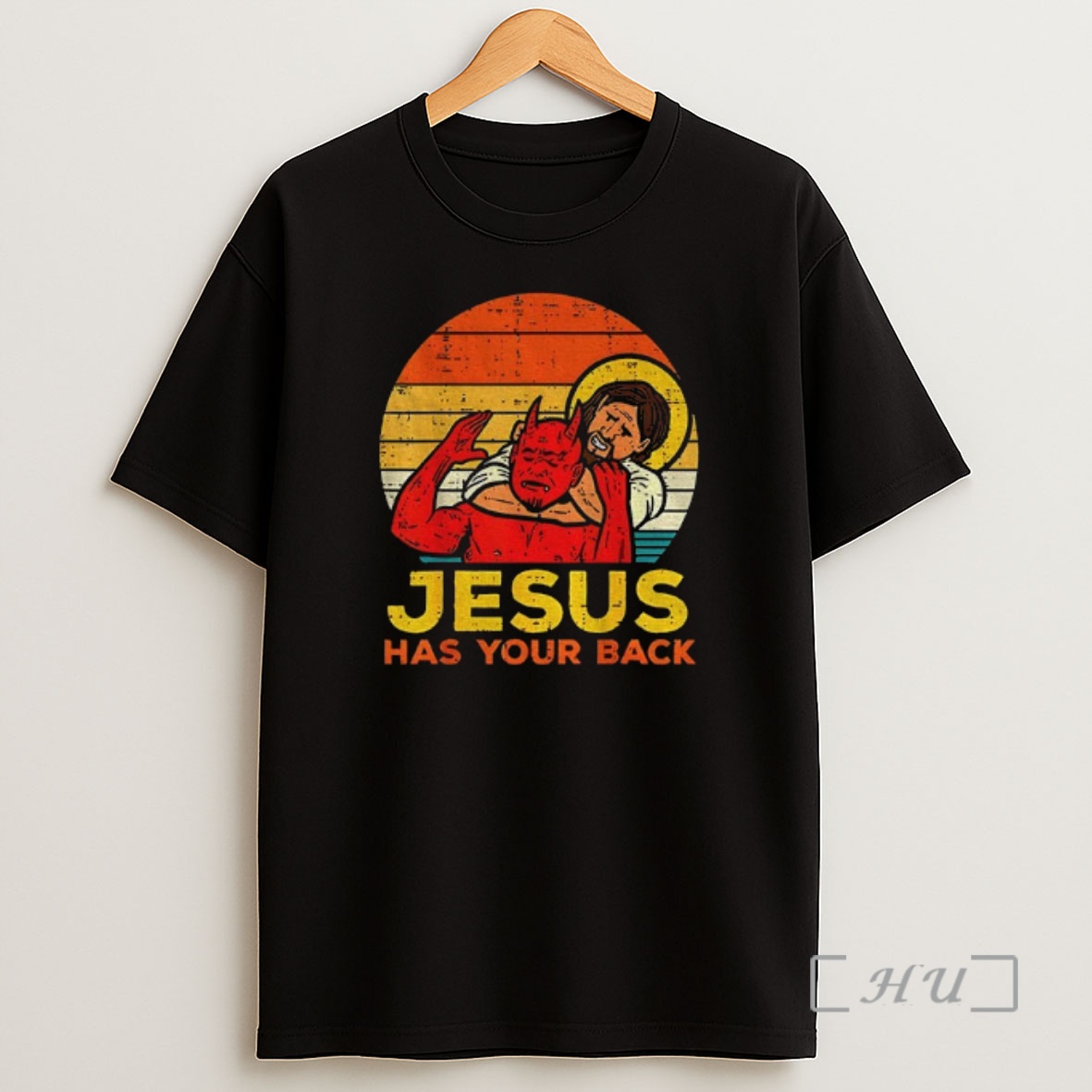 Officials Wrestler Jesus And Devil Has Your Back Vintage Shirt Sweatshirt Tee