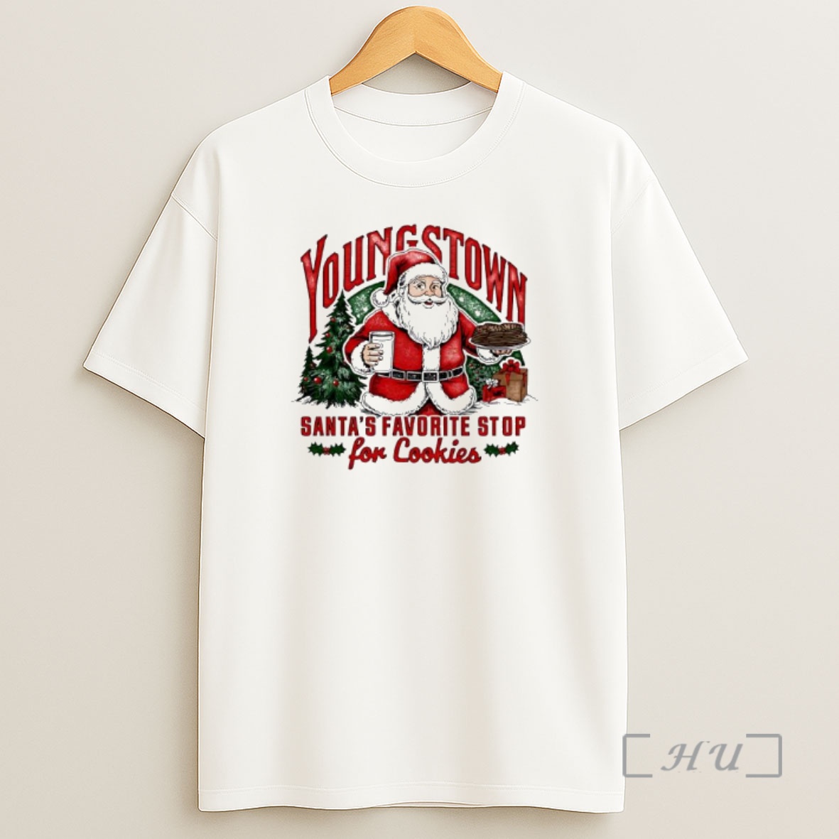 Officials Youngstown Santas Favorite Stop For Cookies Christmas Shirt Sweatshirt Tee