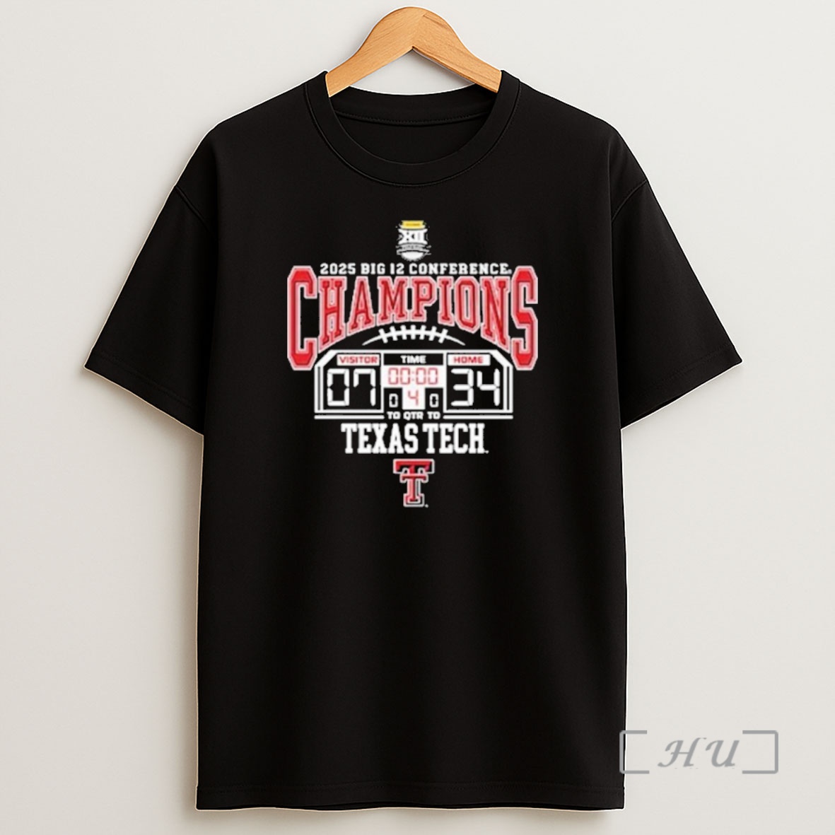 Officials Texas Tech Red Raiders Black 2025 Big 12 Champions Score Premium Shirt Sweatshirt Tee