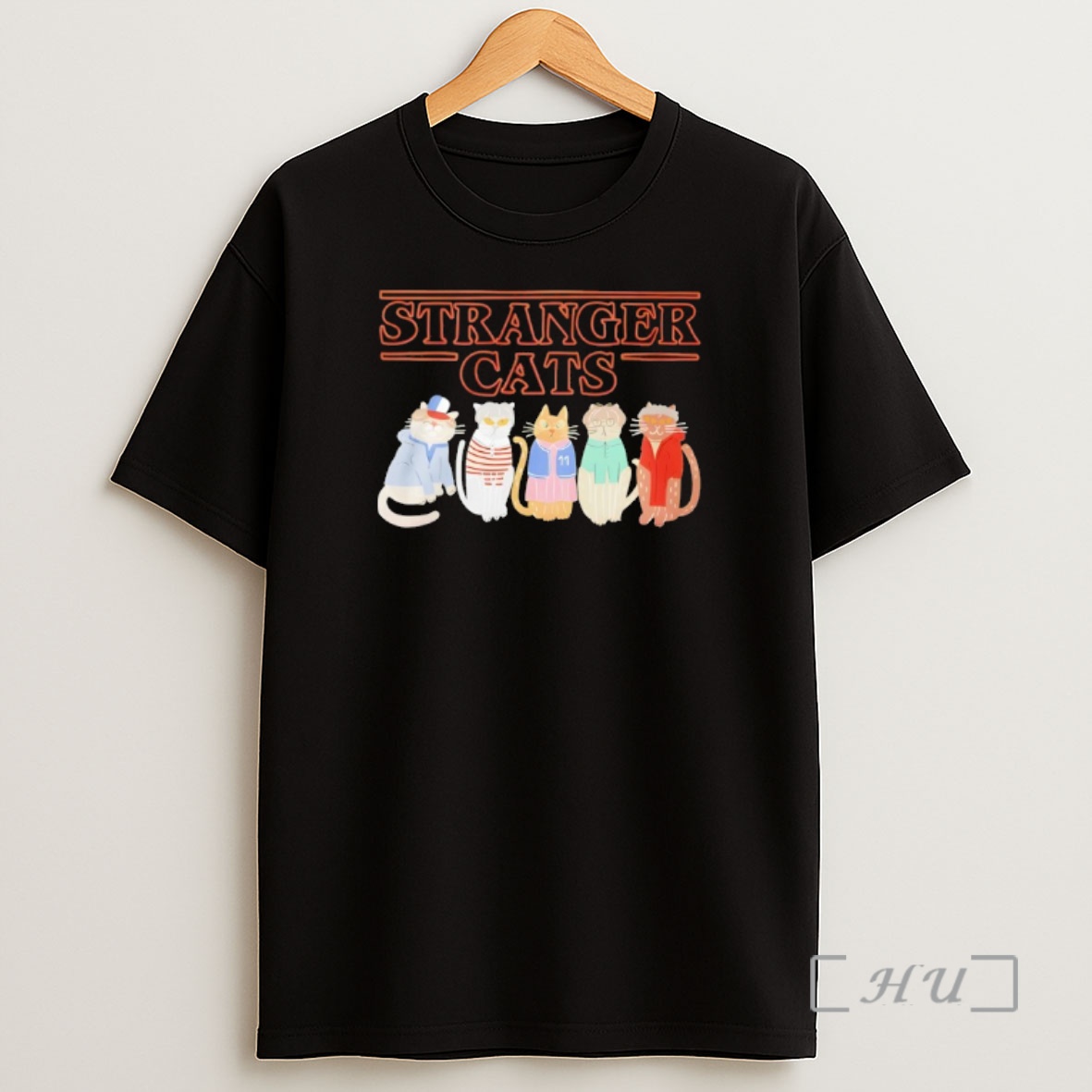 Officials Tranger Things Cat Five Happy Cat Shirt Sweatshirt Tee