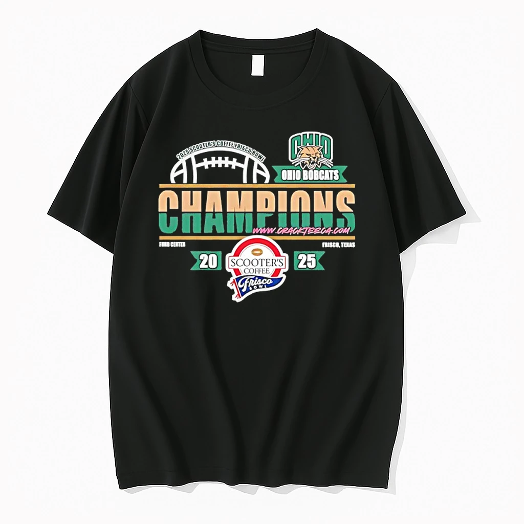 Ohio Bobcats 2025 Scooters Coffee Frisco Bowl Champions Classic Shirts
