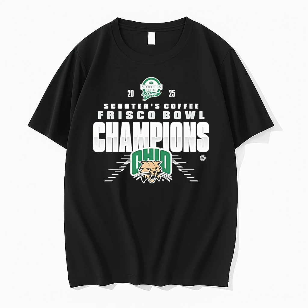 Ohio Bobcats 2025 Scooters Coffee Frisco Bowl Champions Shirts