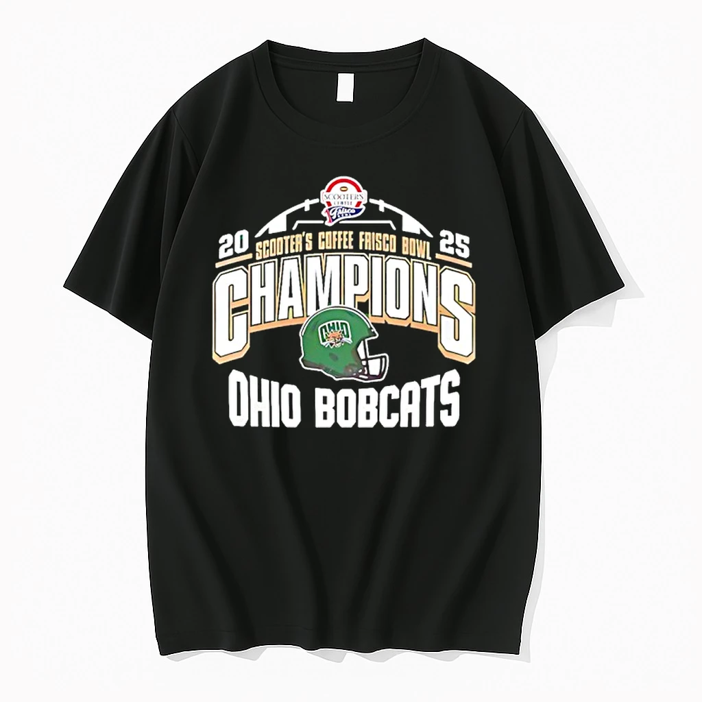 Ohio Bobcats Scooters Coffee Frisco Bowl Champion 2025 Helmet Shirts