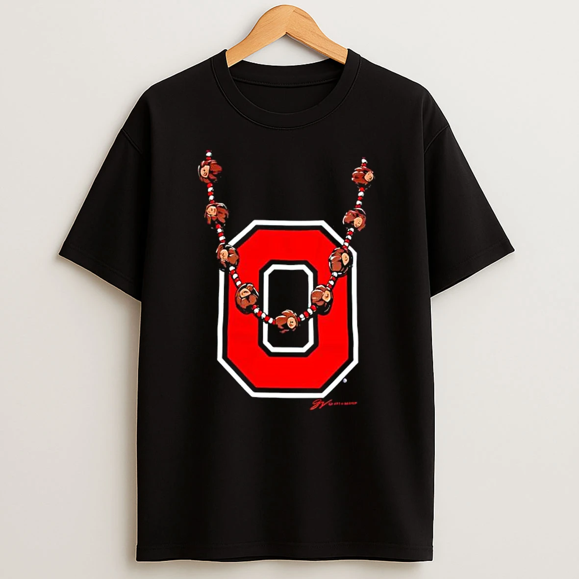 Ohio State Buckeye Genuine Buckeye Bead Necklace Shirts