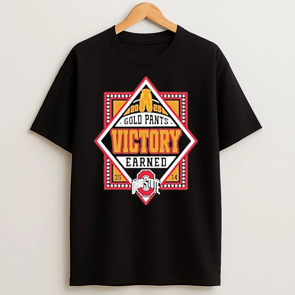 Ohio State Buckeyes 2025 Gold Pants Victory Earned Shirts