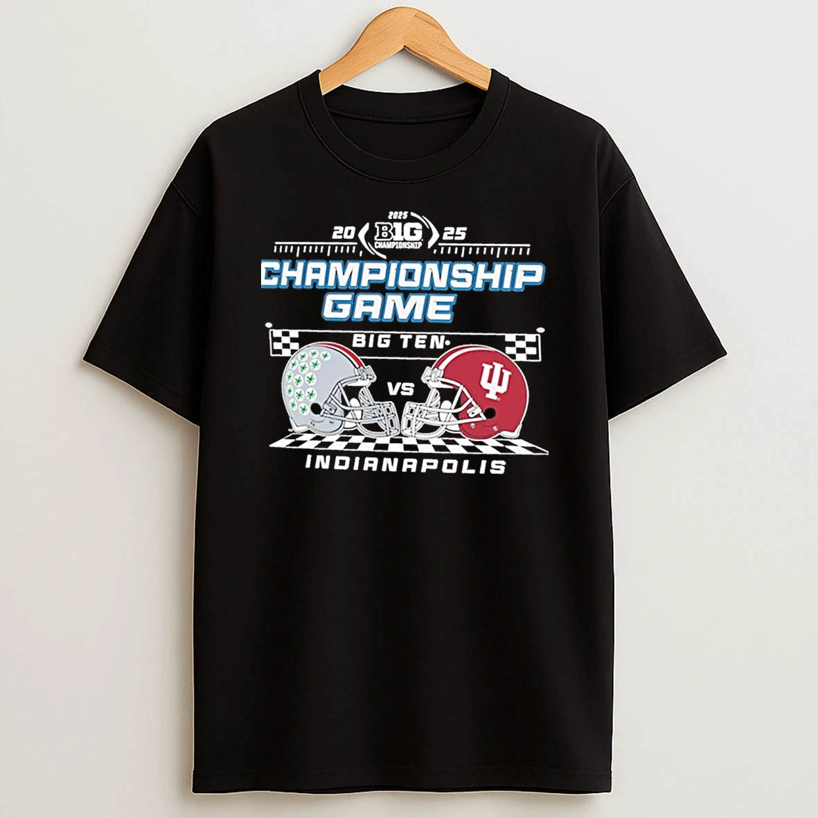 Ohio State Buckeyes Vs Indiana Hoosiers Big Ten 2025 Football Championship Game Speedway Indianapolis Helmets Shirts