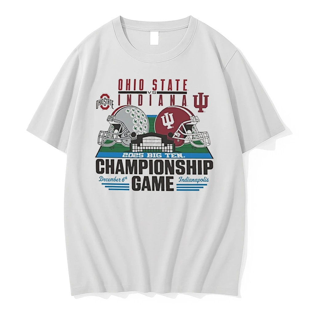 Ohio State Buckeyes Vs Indiana Hoosiers Big Ten December 6th 2025 Football Championship Stadium Helmets Shirts