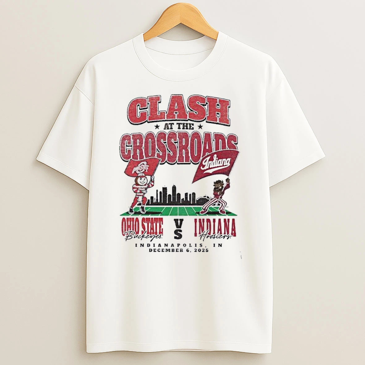 Ohio State Buckeyes Vs Indiana Hoosiers Big 10 Championship Mascot Showdown Shirts