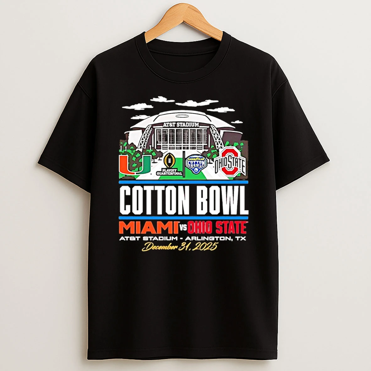 Ohio State Buckeyes Vs Miami 2025 Cotton Bowl Stadium Shirts