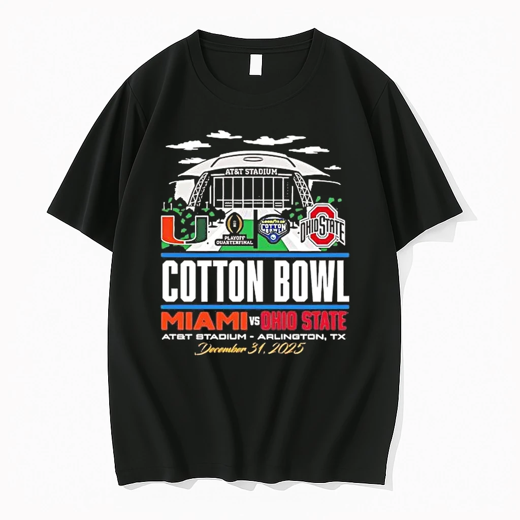 Ohio State Buckeyes Vs Miami Hurricanes 2025 Cfp Cotton Bowl Att Stadium Shirts