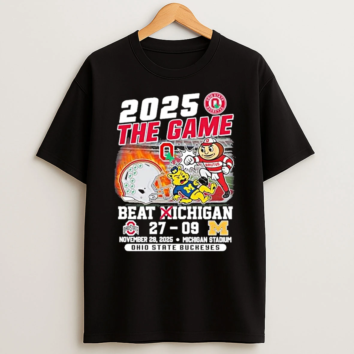 Ohio State Mascot Knockout Michigan 2025 The Game 27 9 Score Shirts